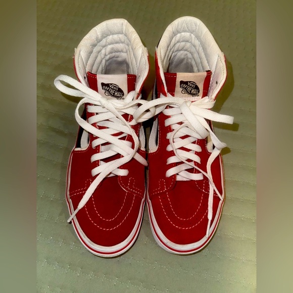 VANS Sk8- High Bolt - Racing Red. Size women’s 8 men’s 6.5  GUC. Pre loved. - Picture 2 of 8